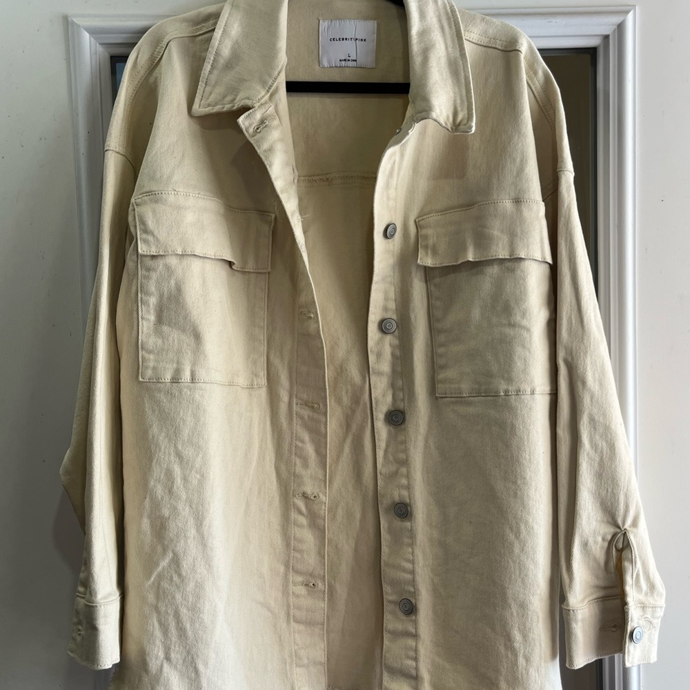 Celebrity Pink Cream Jean Jacket
